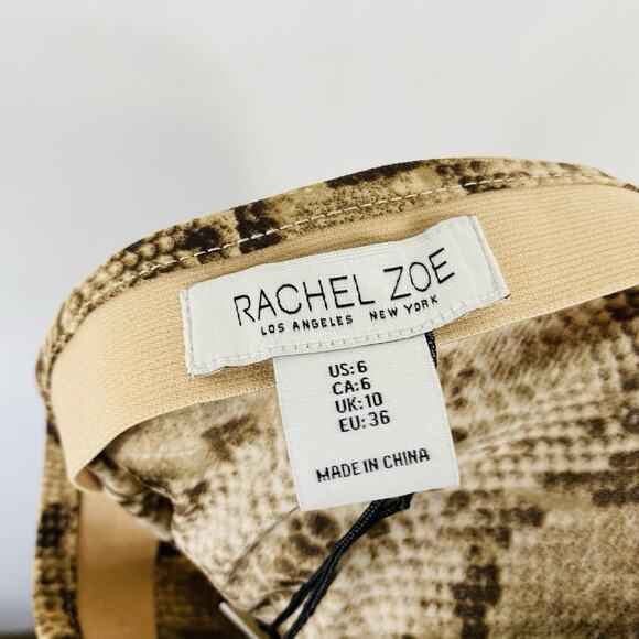 Rachel Zoe Size 6 Reptile Print Pull On Midi Skirt Tan Brown - Picture 3 of 4